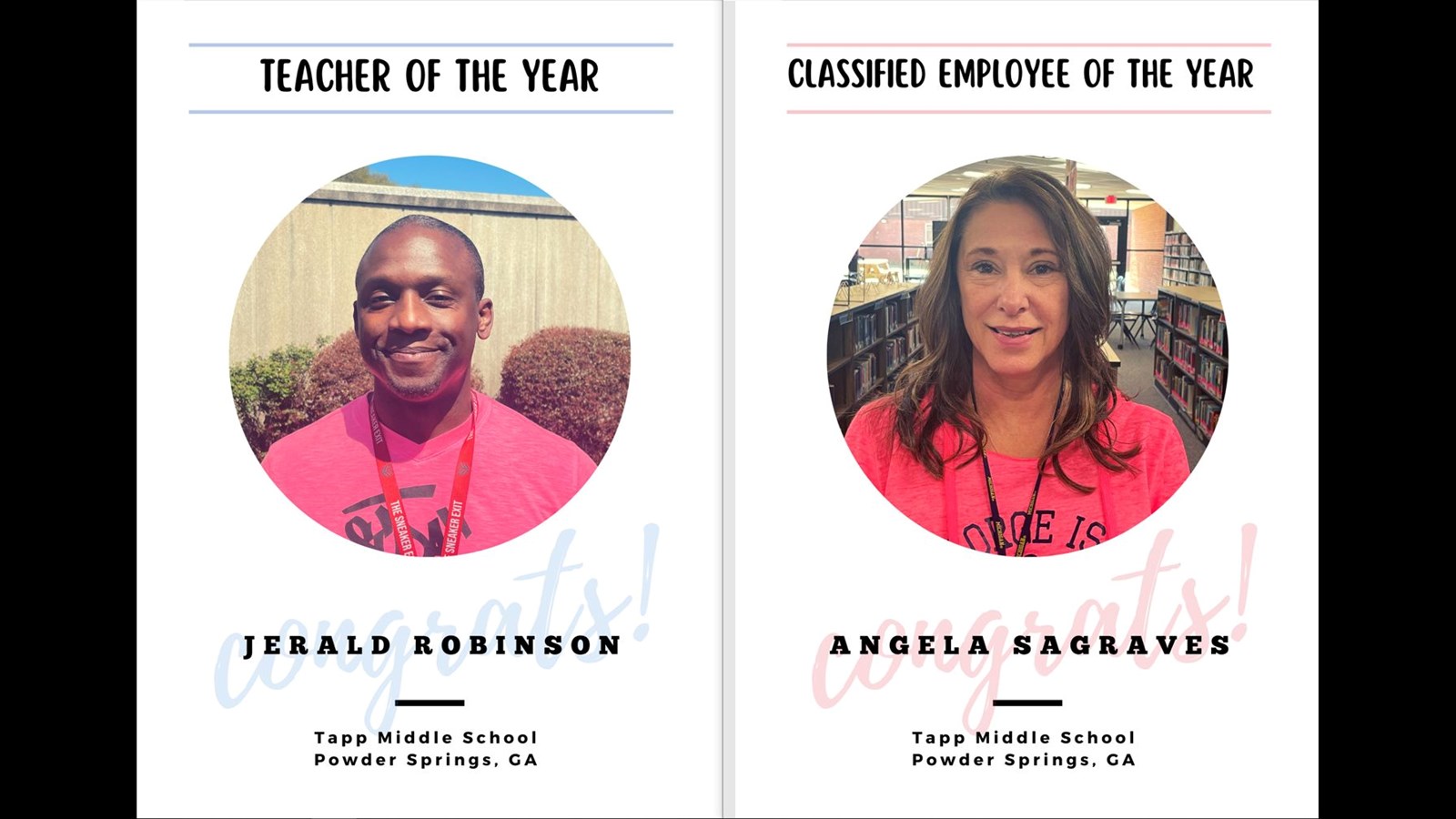 Teacher and Certified Employee of the Year